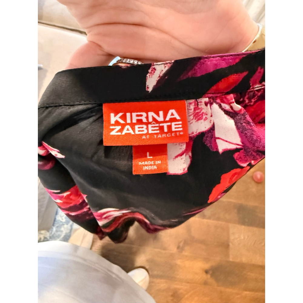 Women's Kirna Zabete at Target Black Pink Floral Blouse L